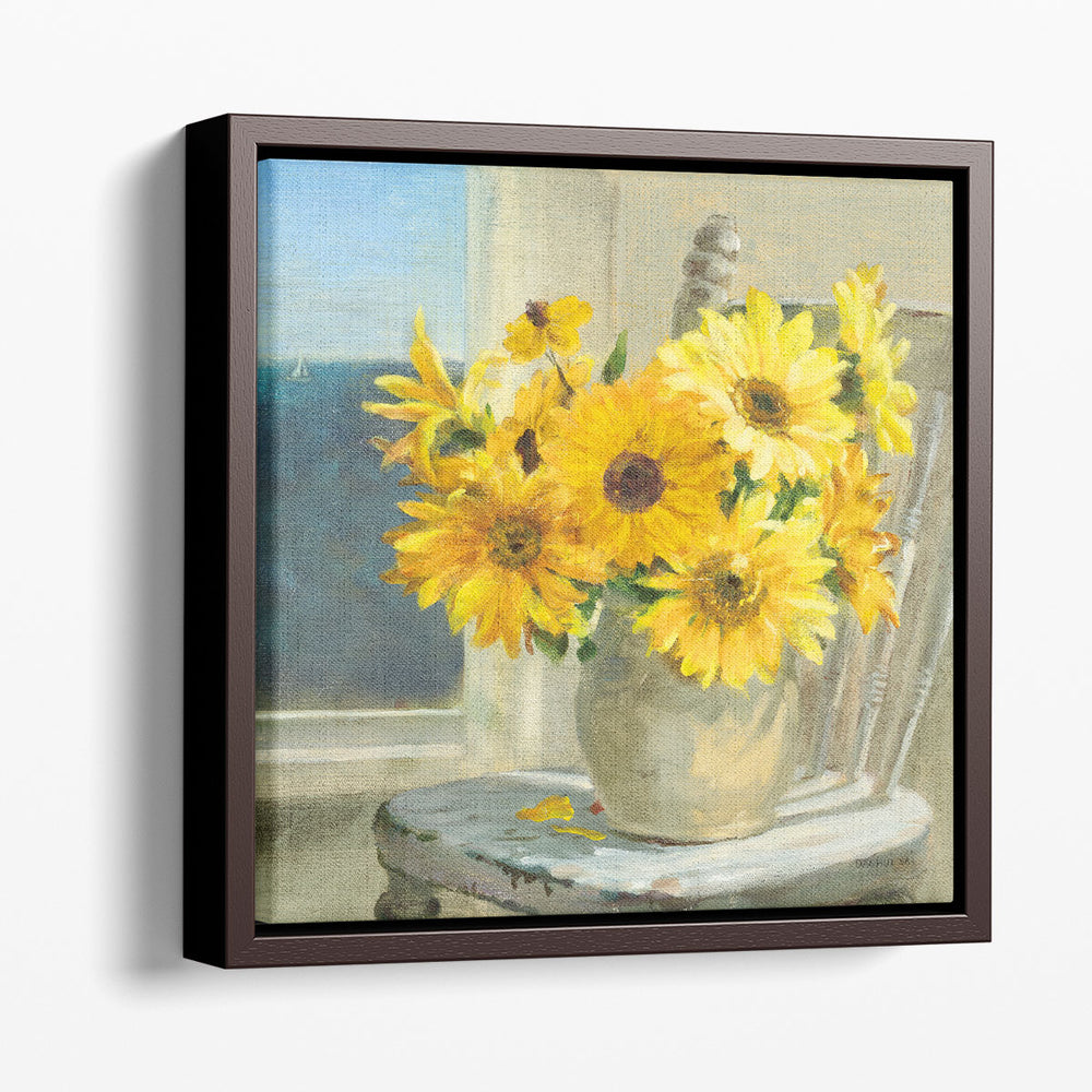 Sunflowers by the Sea - Canvas Print Wall Art