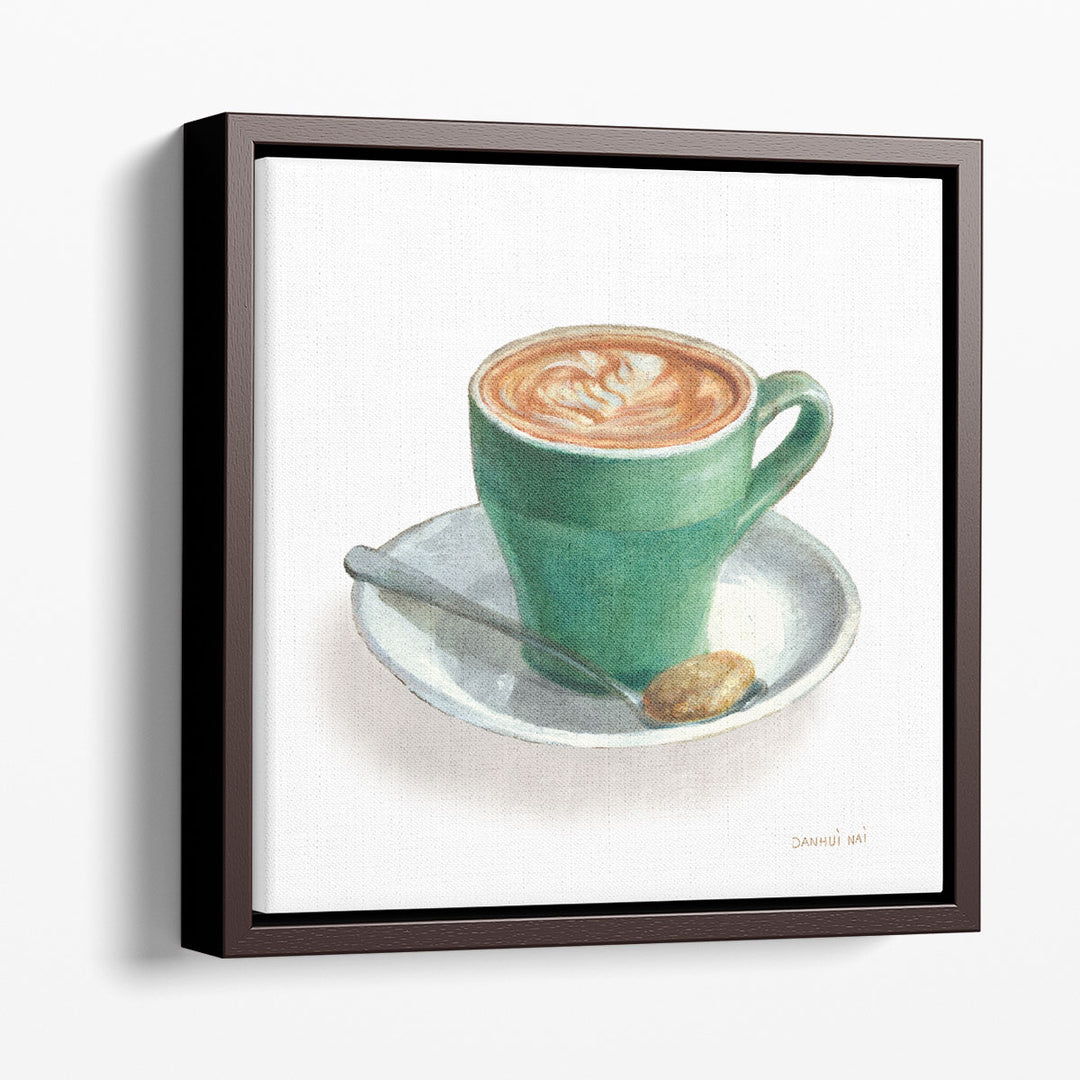 Wake Me Up Coffee II on White - Canvas Print Wall Art