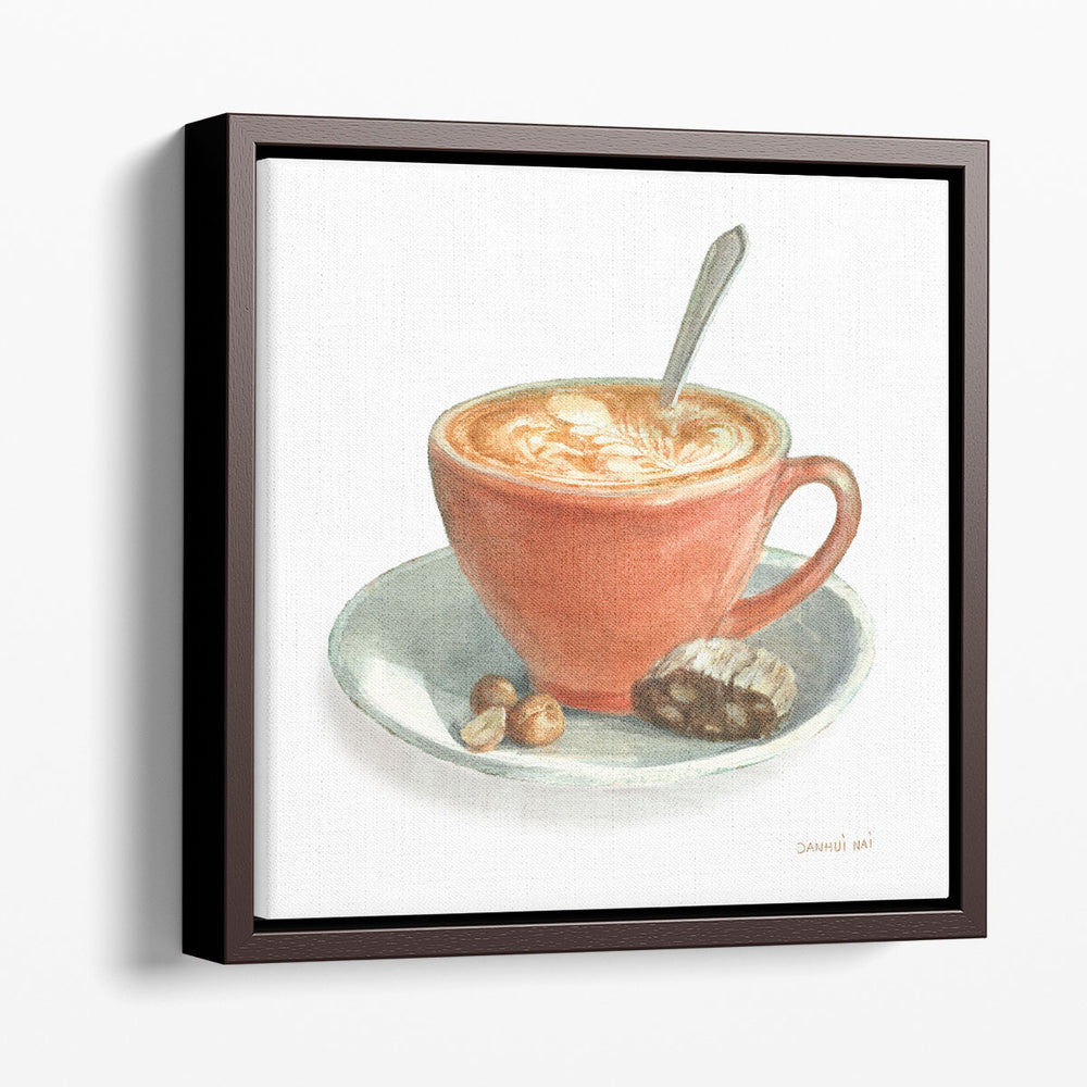 Wake Me Up Coffee III on White - Canvas Print Wall Art