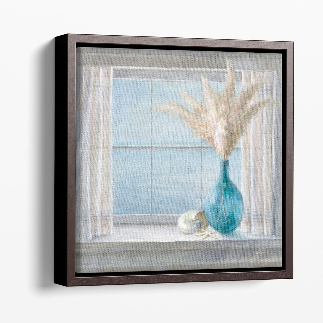 Seaside Cottage View Shell - Canvas Print Wall Art