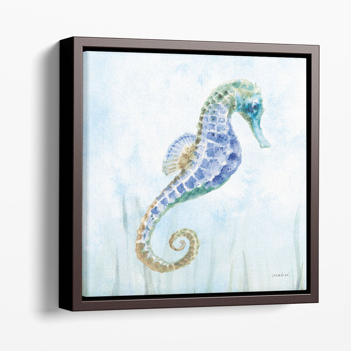 Undersea Seahorse Swimming II - Canvas Print Wall Art