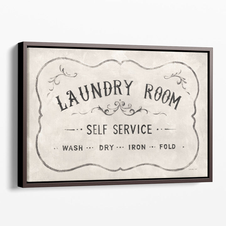 Laundry Day VII Black and White - Canvas Print Wall Art