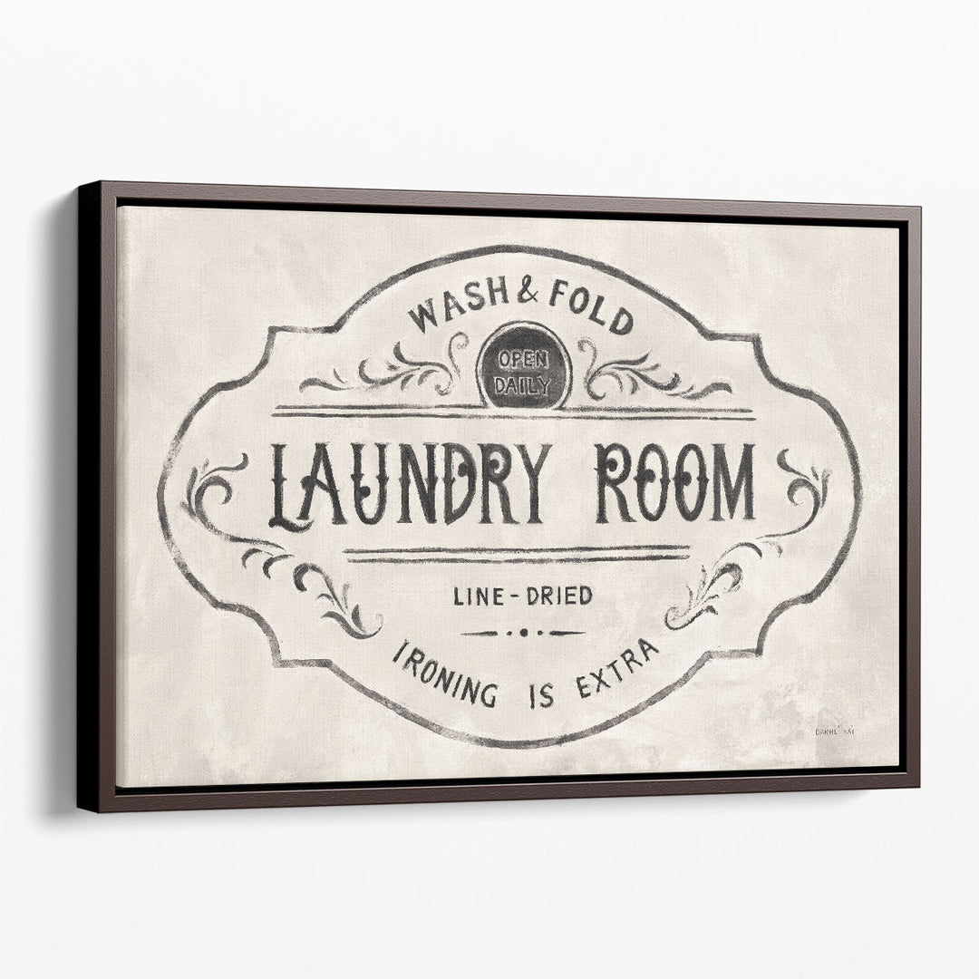 Laundry Day VIII Black and White - Canvas Print Wall Art