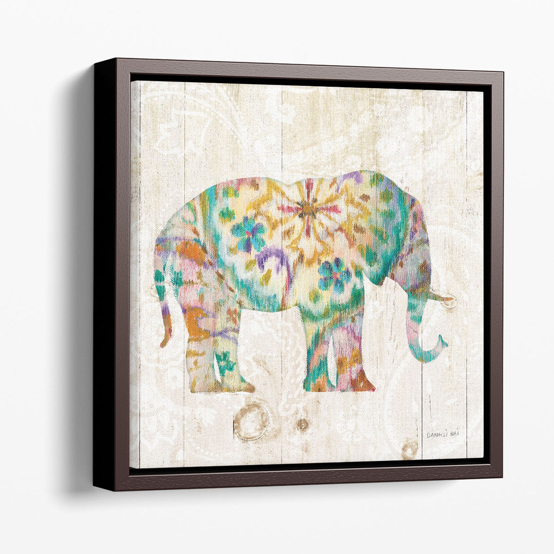 Boho Paisley Elephant I - Canvas Print Wall Art