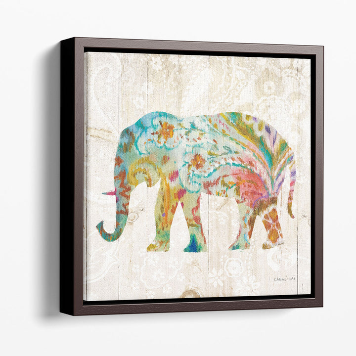 Boho Paisley Elephant II - Canvas Print Wall Art