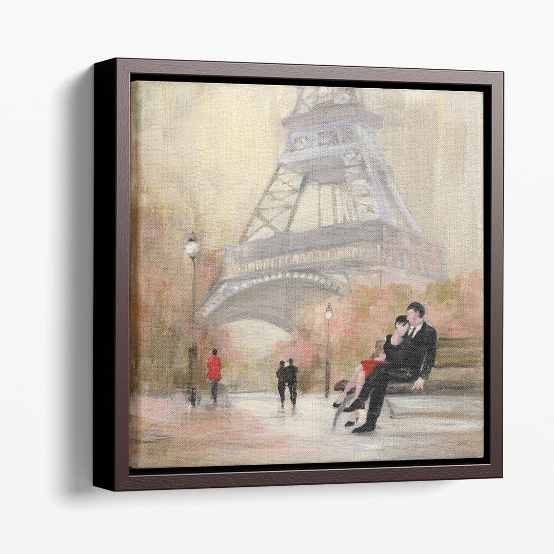 Romantic Paris I Red Jacket - Canvas Print Wall Art