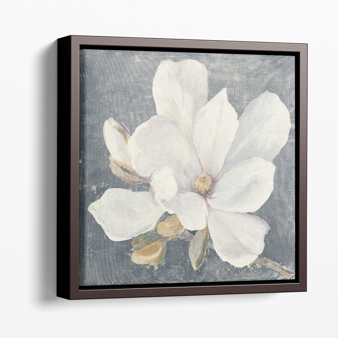 Serene Magnolia Black and White - Canvas Print Wall Art