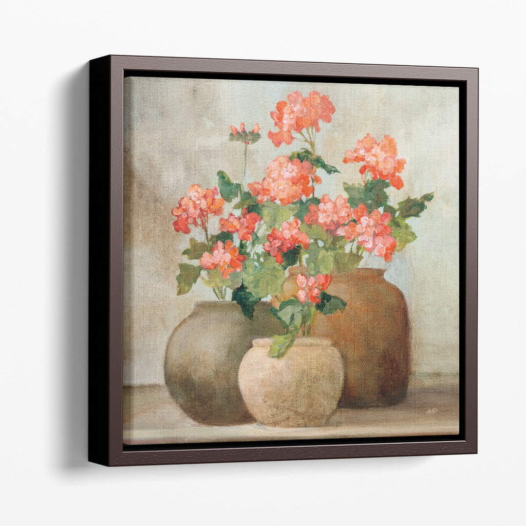 Cottage Geraniums II - Canvas Print Wall Art