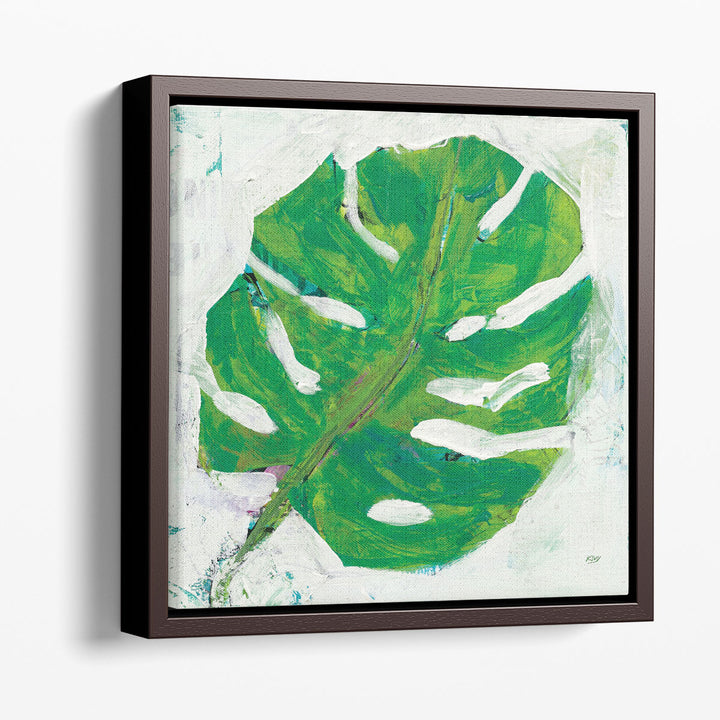 Single Leaf Play on White - Canvas Print Wall Art