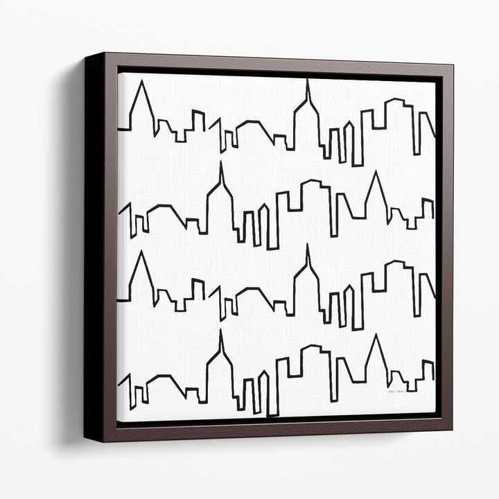 Chic Skyline Black and White - Canvas Print Wall Art