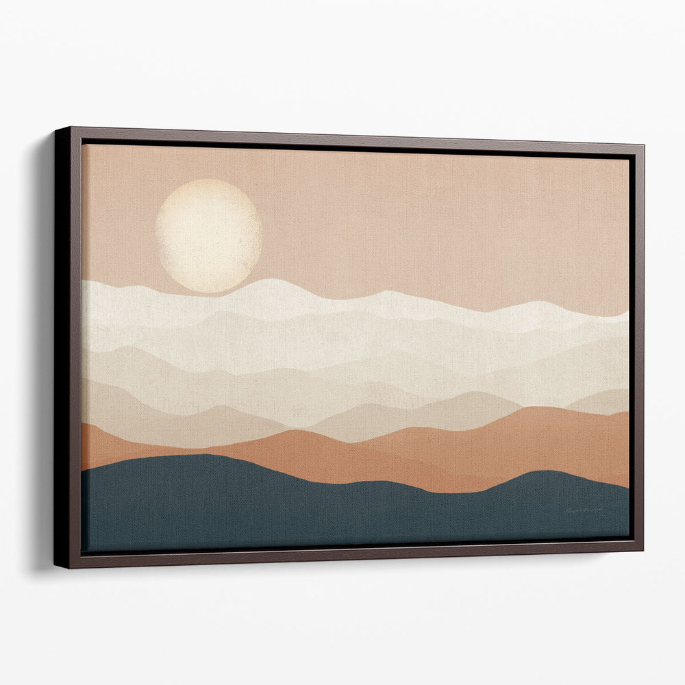 Mojave Mountains and Moon - Canvas Print Wall Art