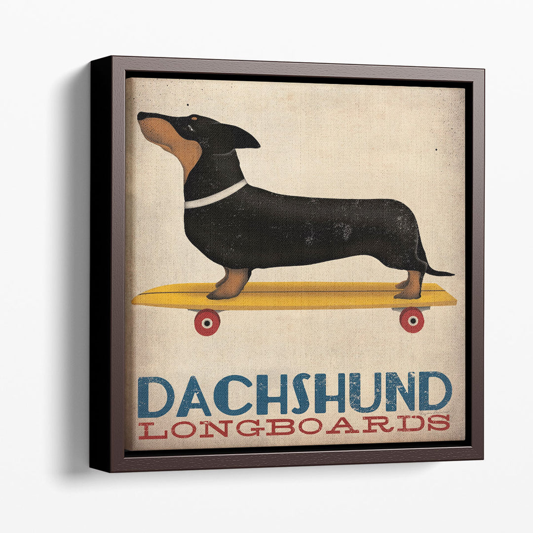 Dachshund Longboards - Canvas Print Wall Art