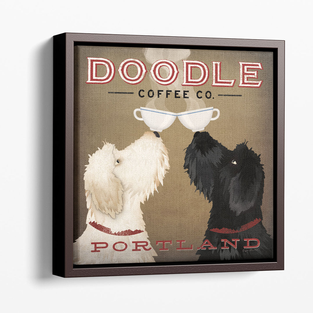 Doodle Coffee Double IV Portland - Canvas Print Wall Art