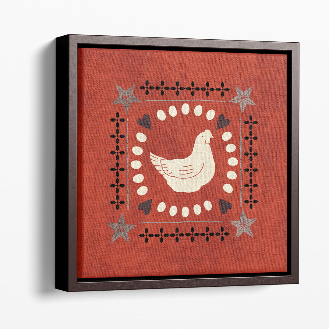 Little Red Farm Tile III - Canvas Print Wall Art