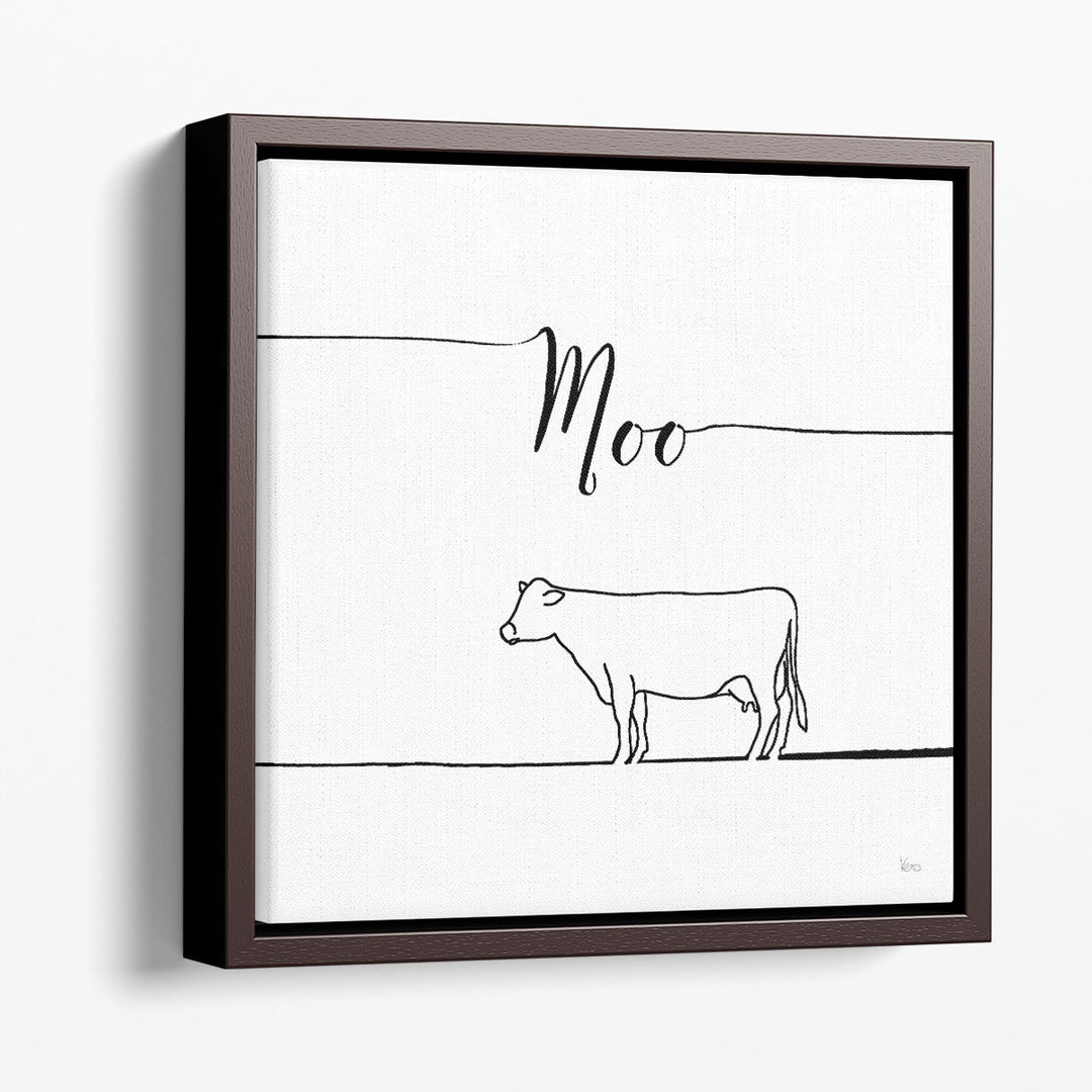 Underlined Farm VII Black and White - Canvas Print Wall Art