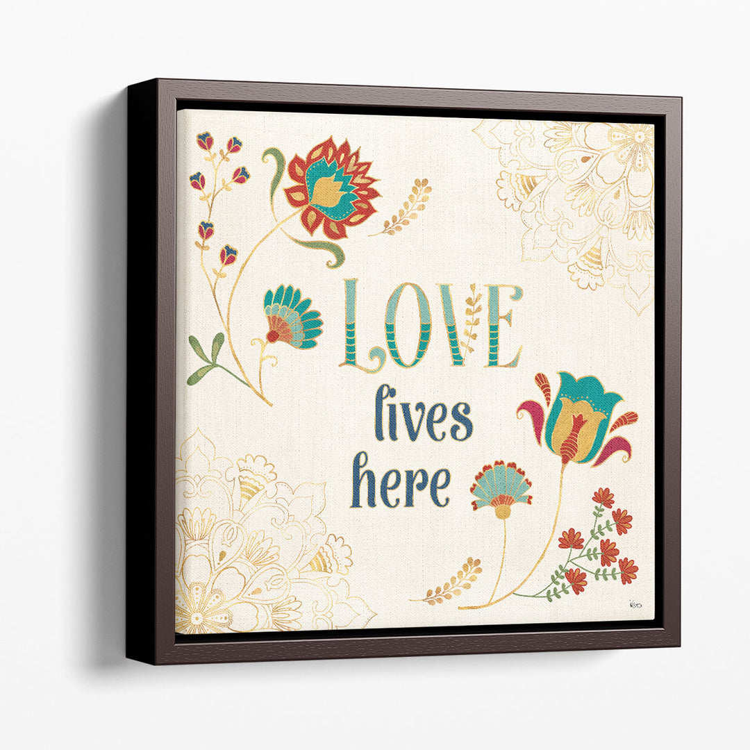 Folk Floral V - Canvas Print Wall Art