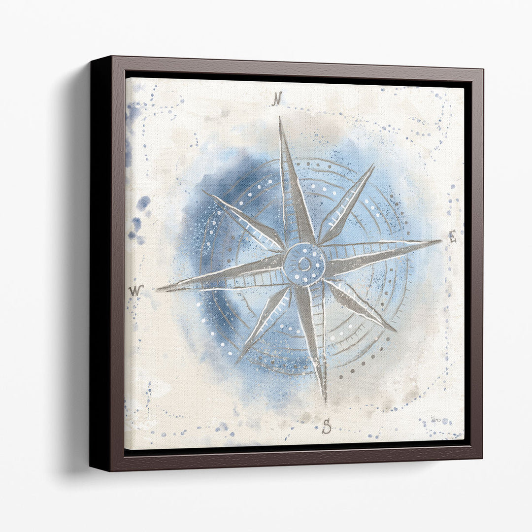 Explore the World II Blue Brown - Canvas Print Wall Art