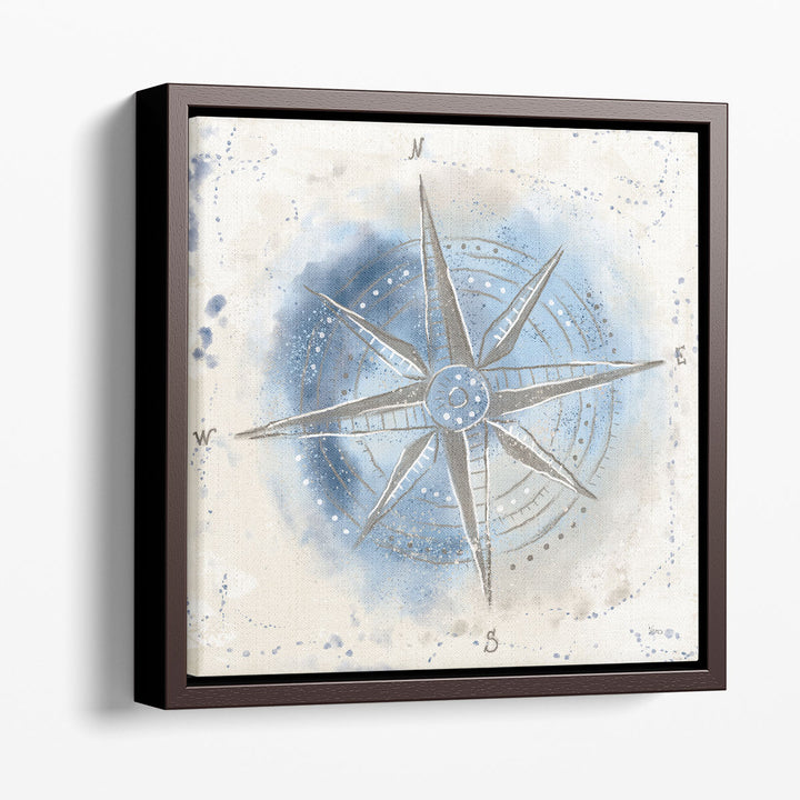 Explore the World II Blue Brown - Canvas Print Wall Art