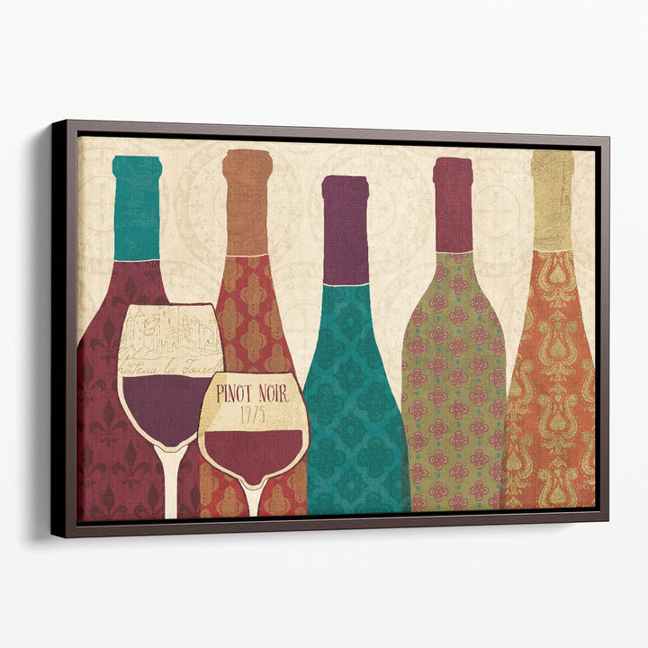 Wine Collage I with Glassware - Canvas Print Wall Art