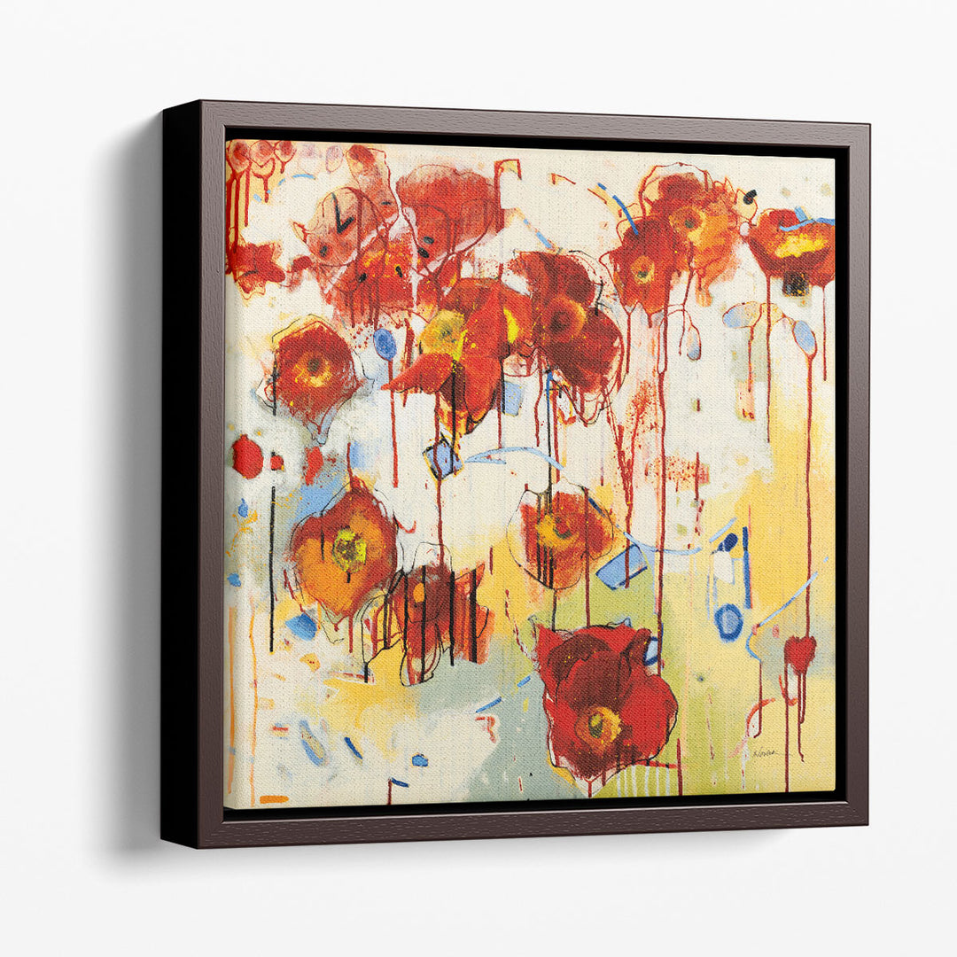 Red Poppy Chaos - Canvas Print Wall Art