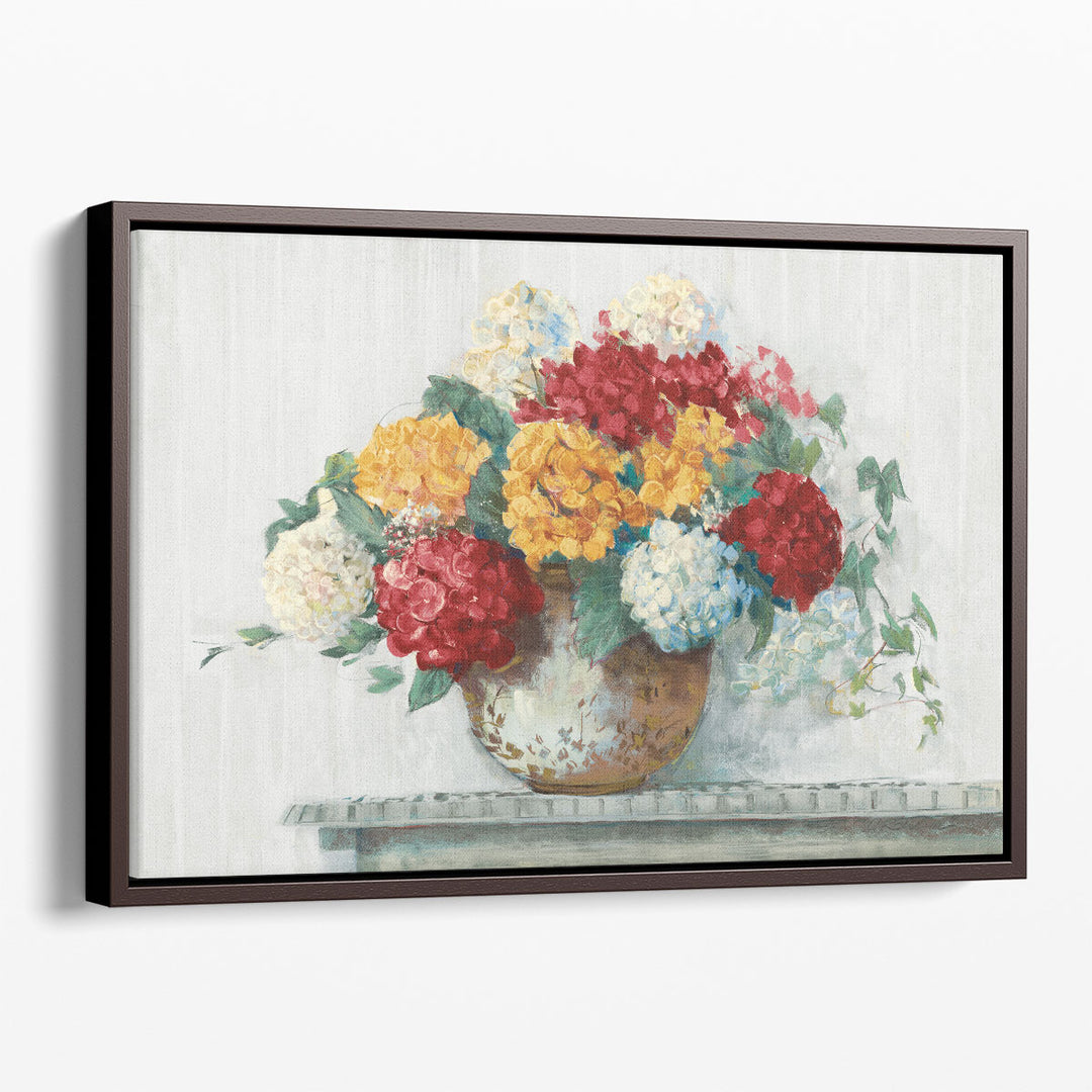 Fall Hydrangea Cottage - Canvas Print Wall Art