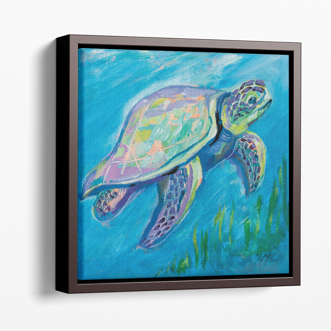 Sea Turtle Swim - Canvas Print Wall Art