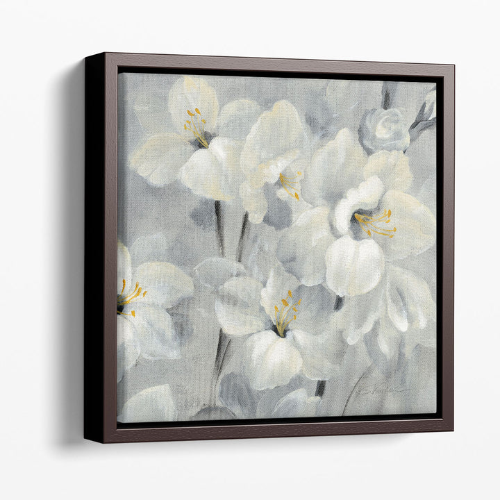 Flowers on Gray II - Canvas Print Wall Art