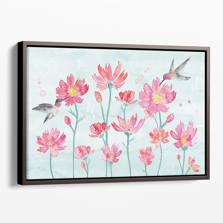 Flowers and Feathers I - Canvas Print Wall Art