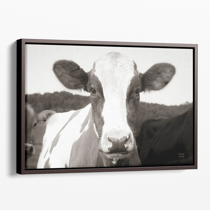 At the Barn Black and White - Canvas Print Wall Art