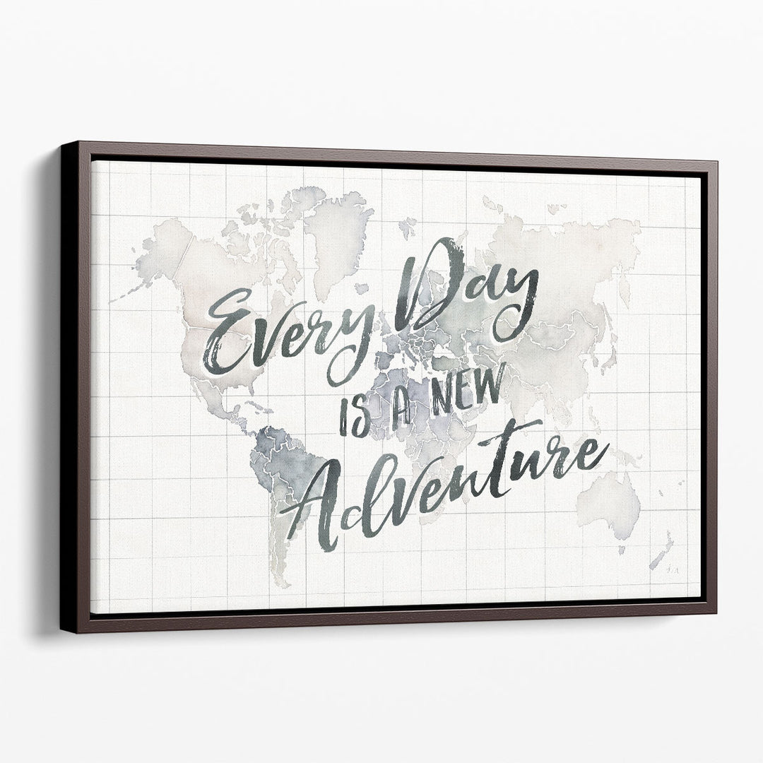 Watercolor Wanderlust World Adventure - Canvas Print Wall Art