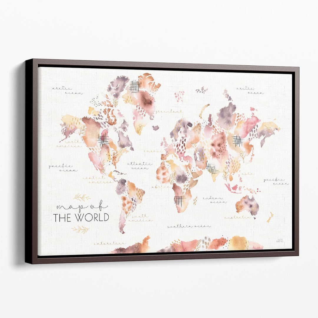 Desert Blooms Map - Canvas Print Wall Art