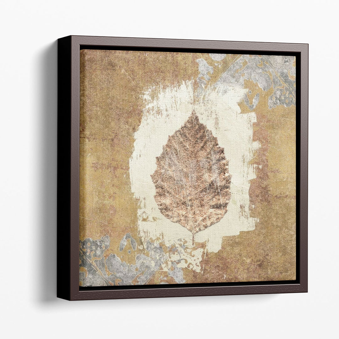 Brown Leaf Artwork, Abstract Wall Decor, Large Wall Painting for Bedroom | Gilded Leaf VI