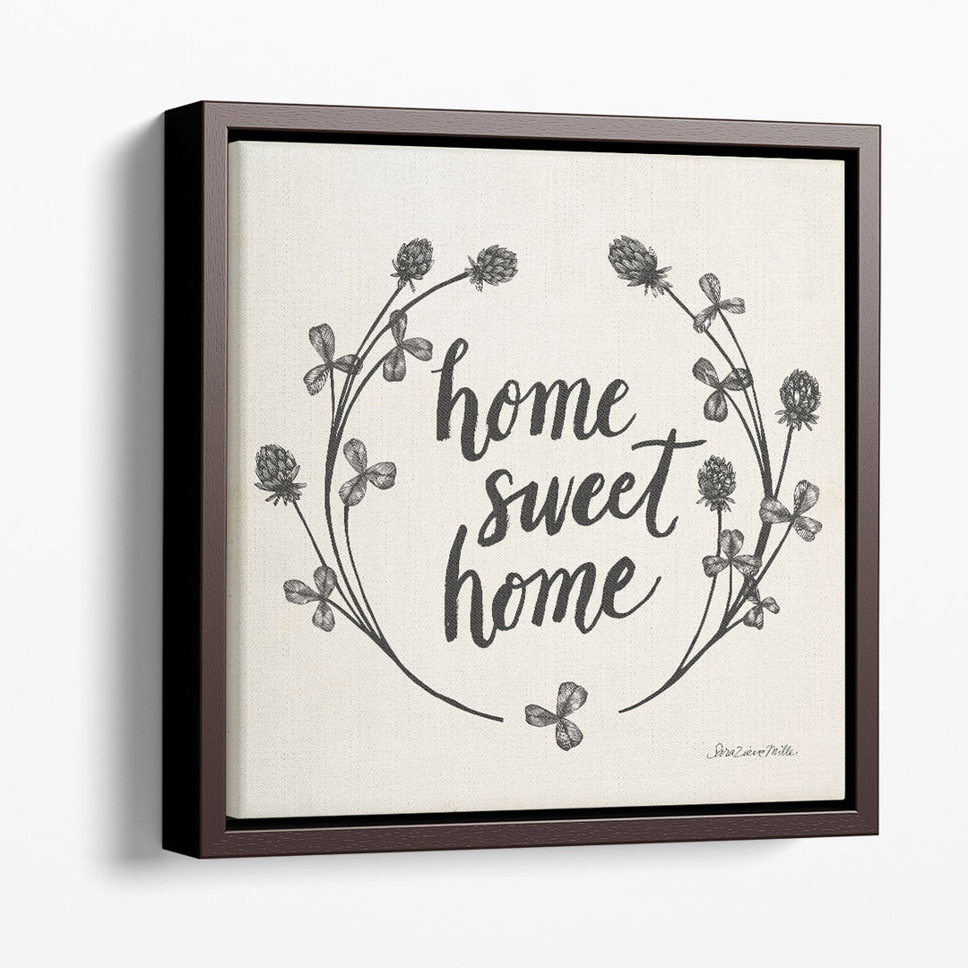 Happy to Bee Home I Black and White - Canvas Print Wall Art