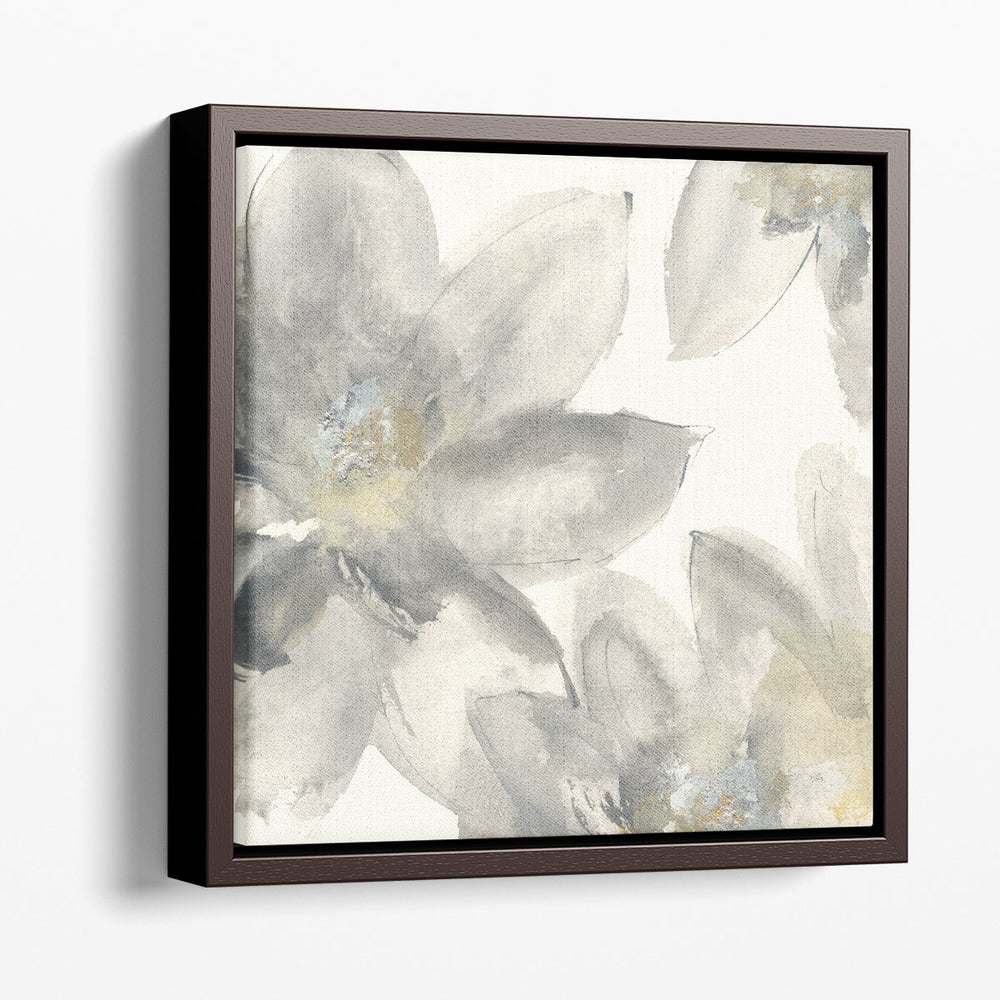 Gray and Silver Flowers I - Canvas Print Wall Art