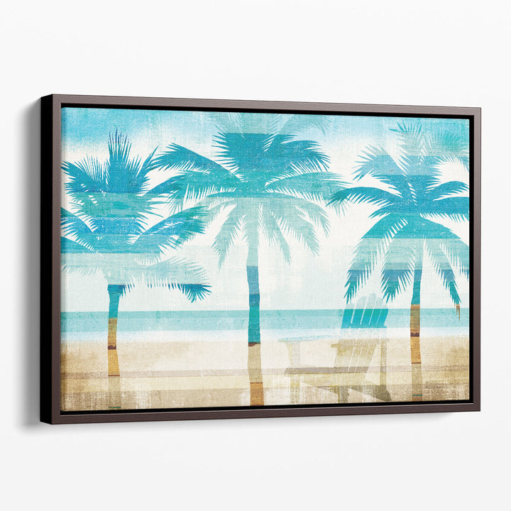 Beachscape Palms with Chair - Canvas Print Wall Art