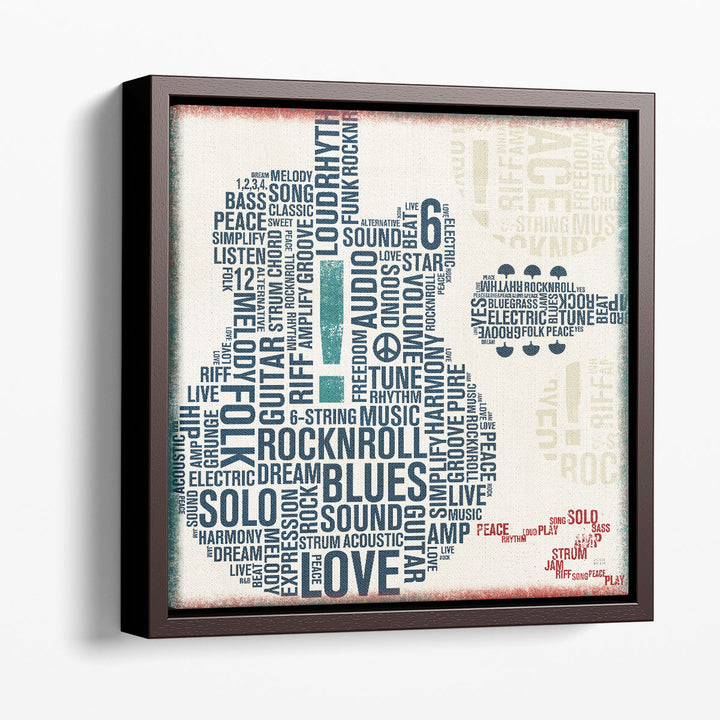 Type Guitar II - Canvas Print Wall Art