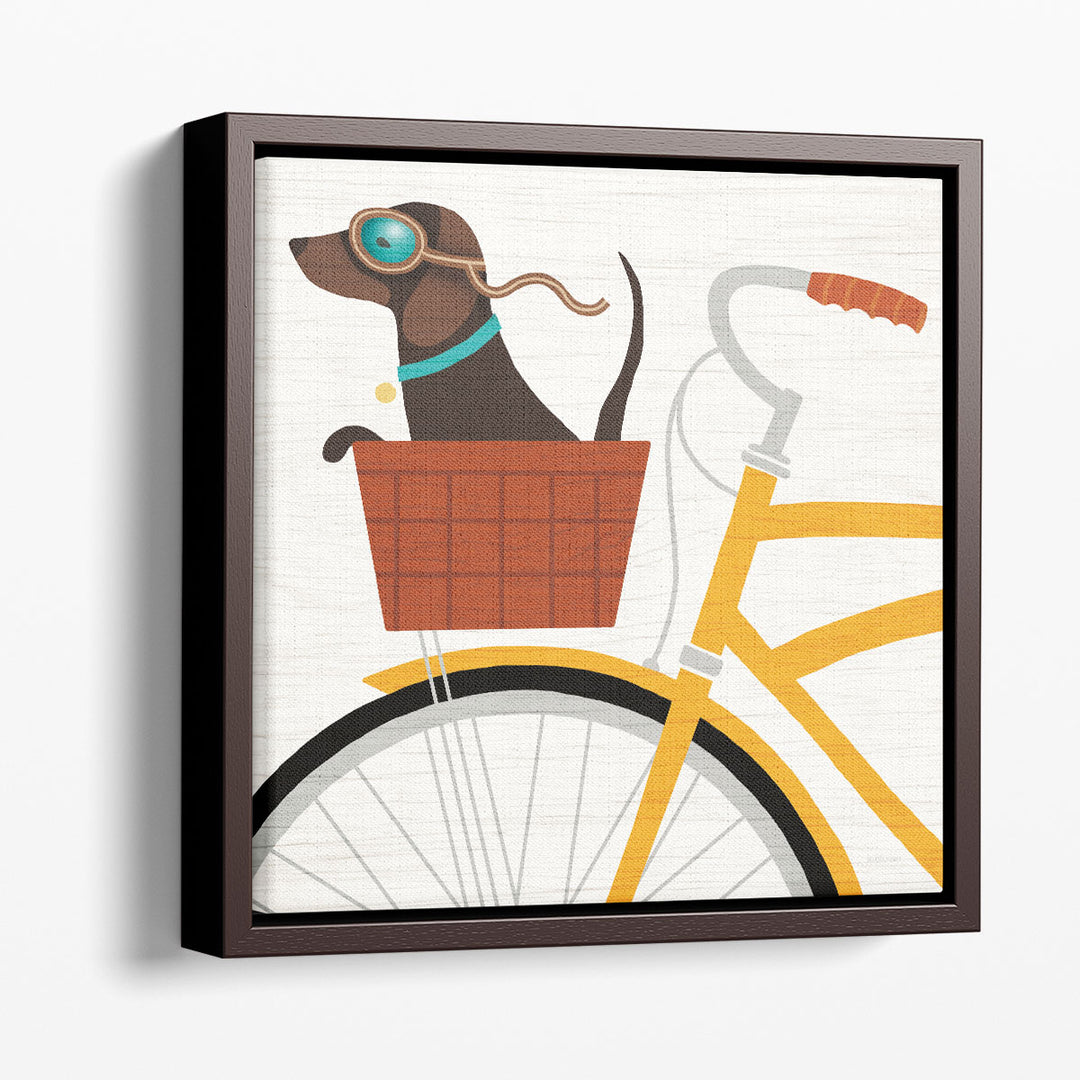 Beach Bums Dachshund Bicycle I - Canvas Print Wall Art