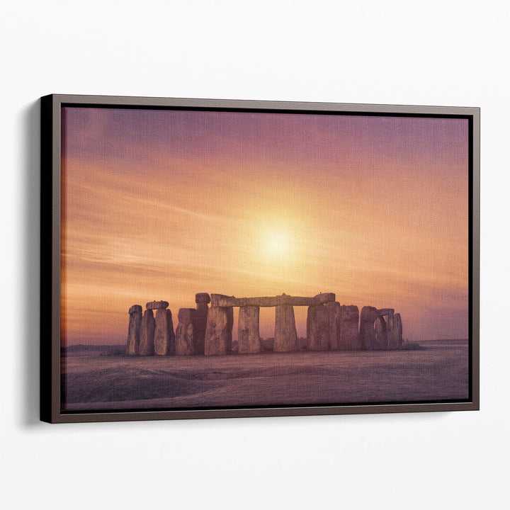 Sunset at Stonehenge England - Canvas Print Wall Art