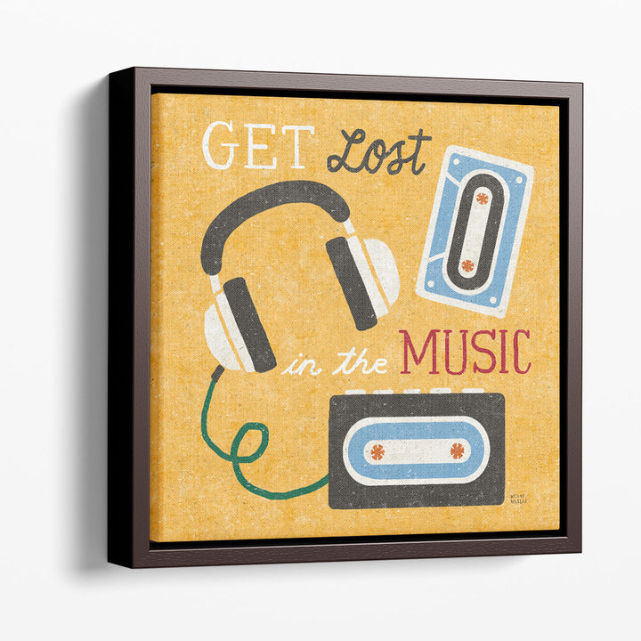 Retro Desktop Headphones - Canvas Print Wall Art