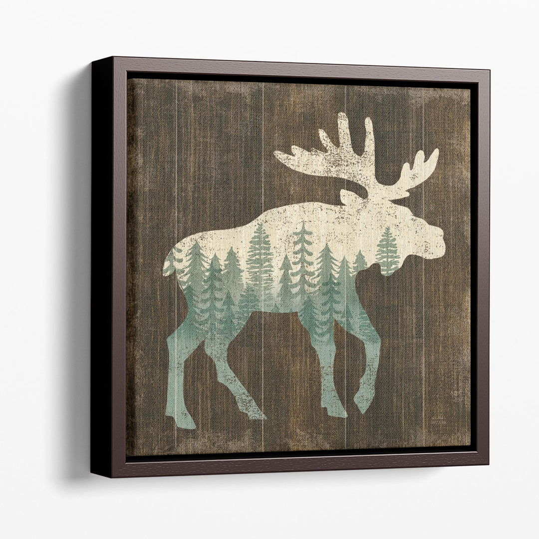 Simple Living Moose Silhouette - Canvas Print Wall Art