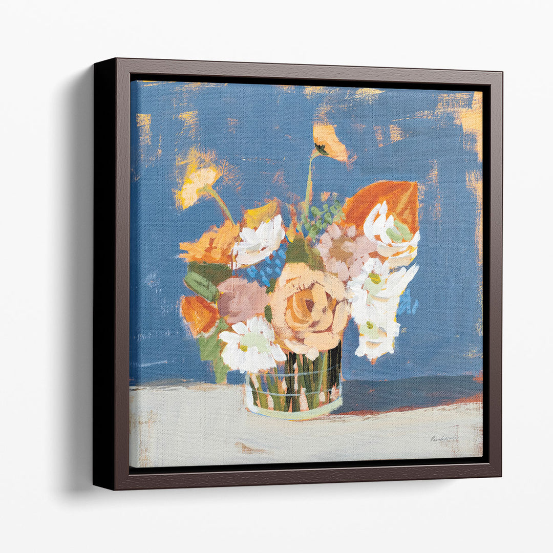 Peach and White Bouquet - Canvas Print Wall Art