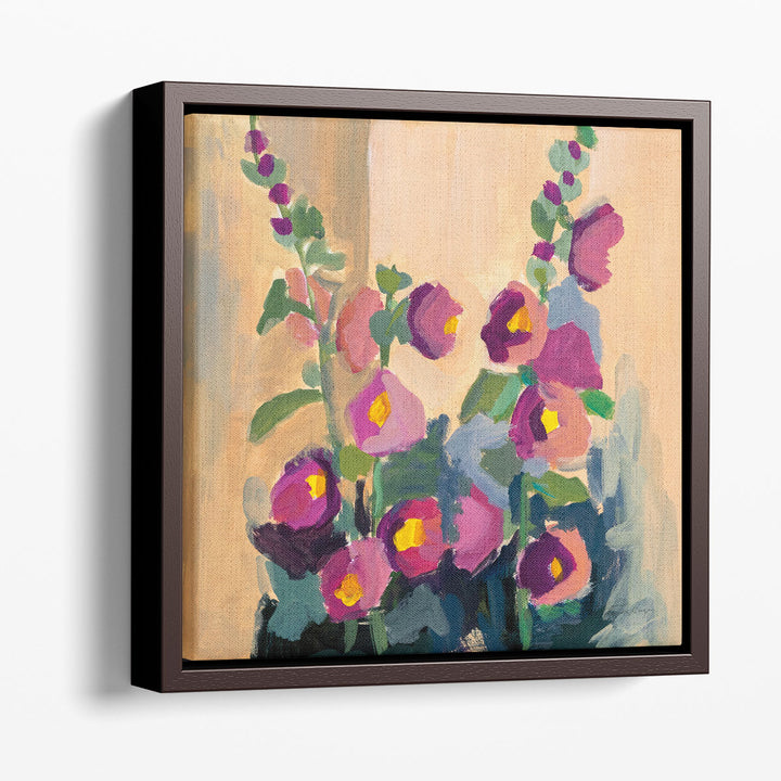 Summer Hollyhocks - Canvas Print Wall Art