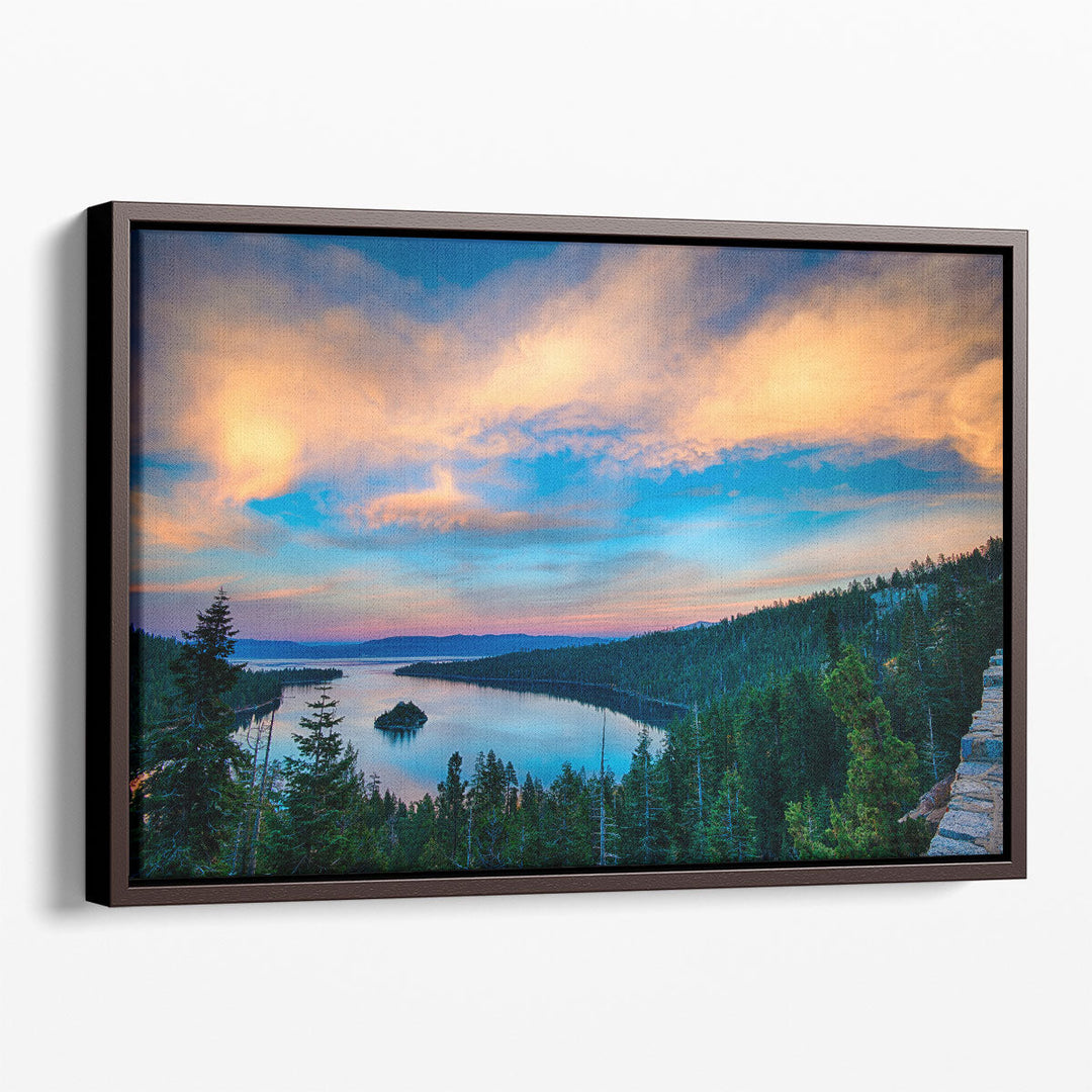 Top View of Lake Tahoe, Sierra Nevada - Canvas Print Wall Art