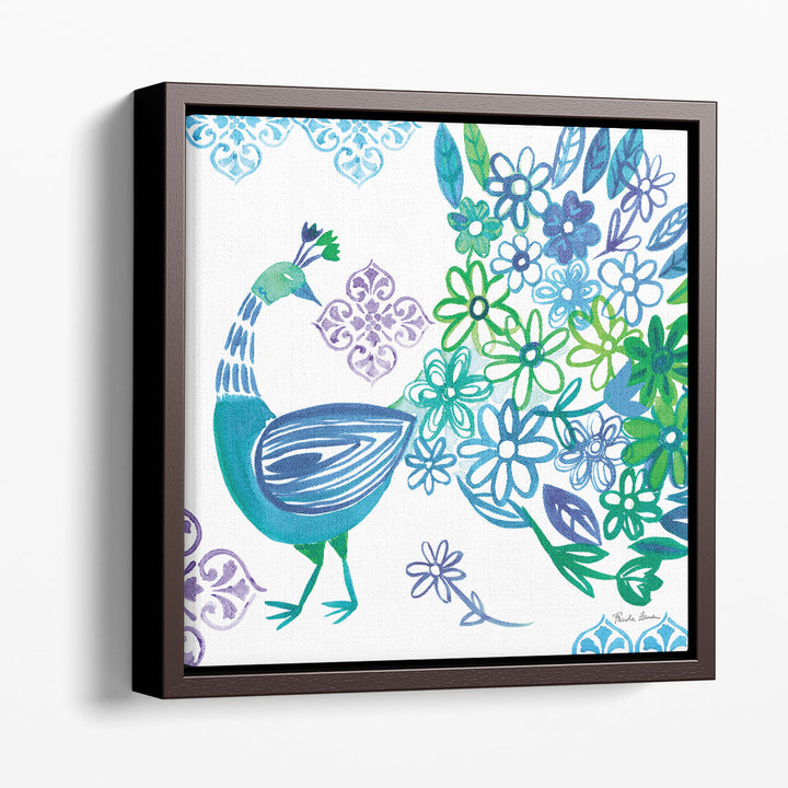 Jewel Peacocks I- Canvas Print Wall Art