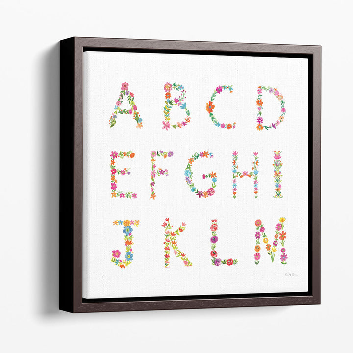 Floral Alphabet I - Canvas Print Wall Art