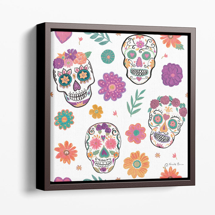 Day of the Dead Pattern IA - Canvas Print Wall Art