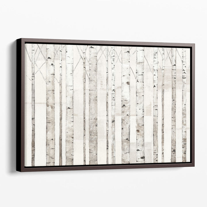 Birch Trees on White - Canvas Print Wall Art