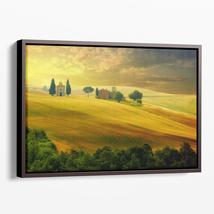 Landscape in Tuscany at Sunset in Summer - Canvas Print Wall Art