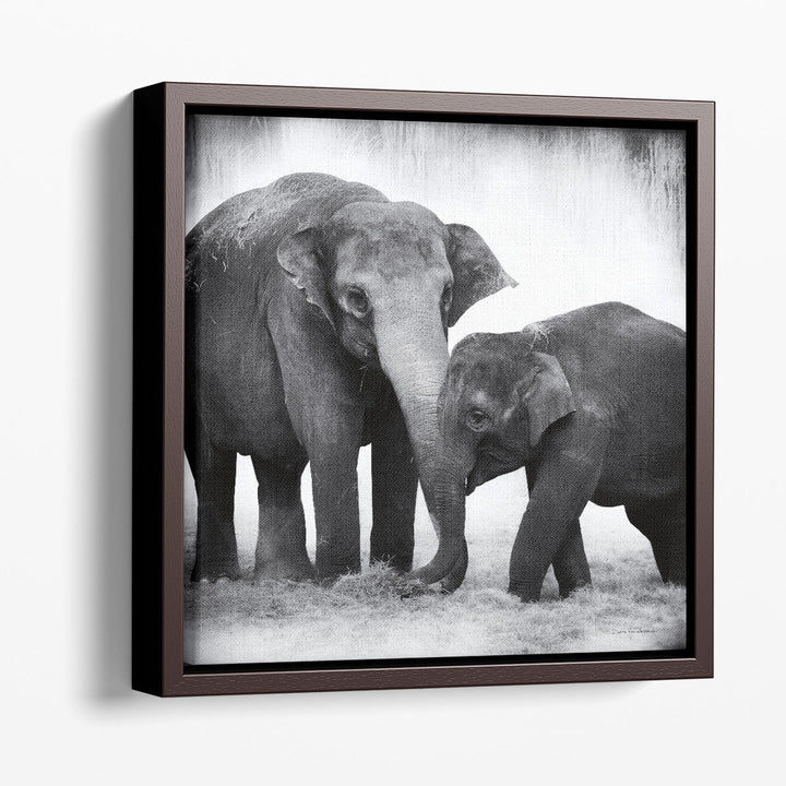 Elephant III Black and White - Canvas Print Wall Art