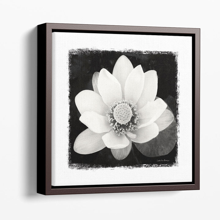 Lotus Flower II Black and White - Canvas Print Wall Art